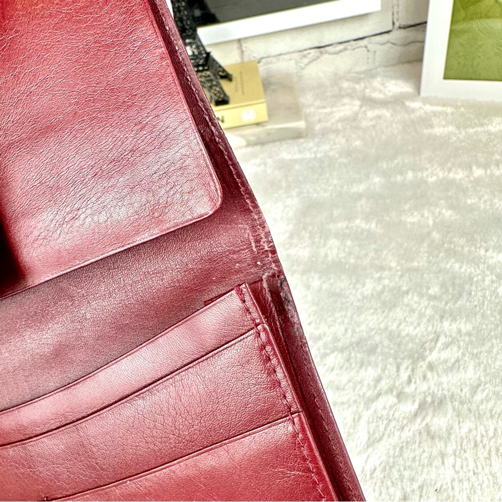 Cartier maroon leather long wallet VINTAGE - Picture 10 of 16